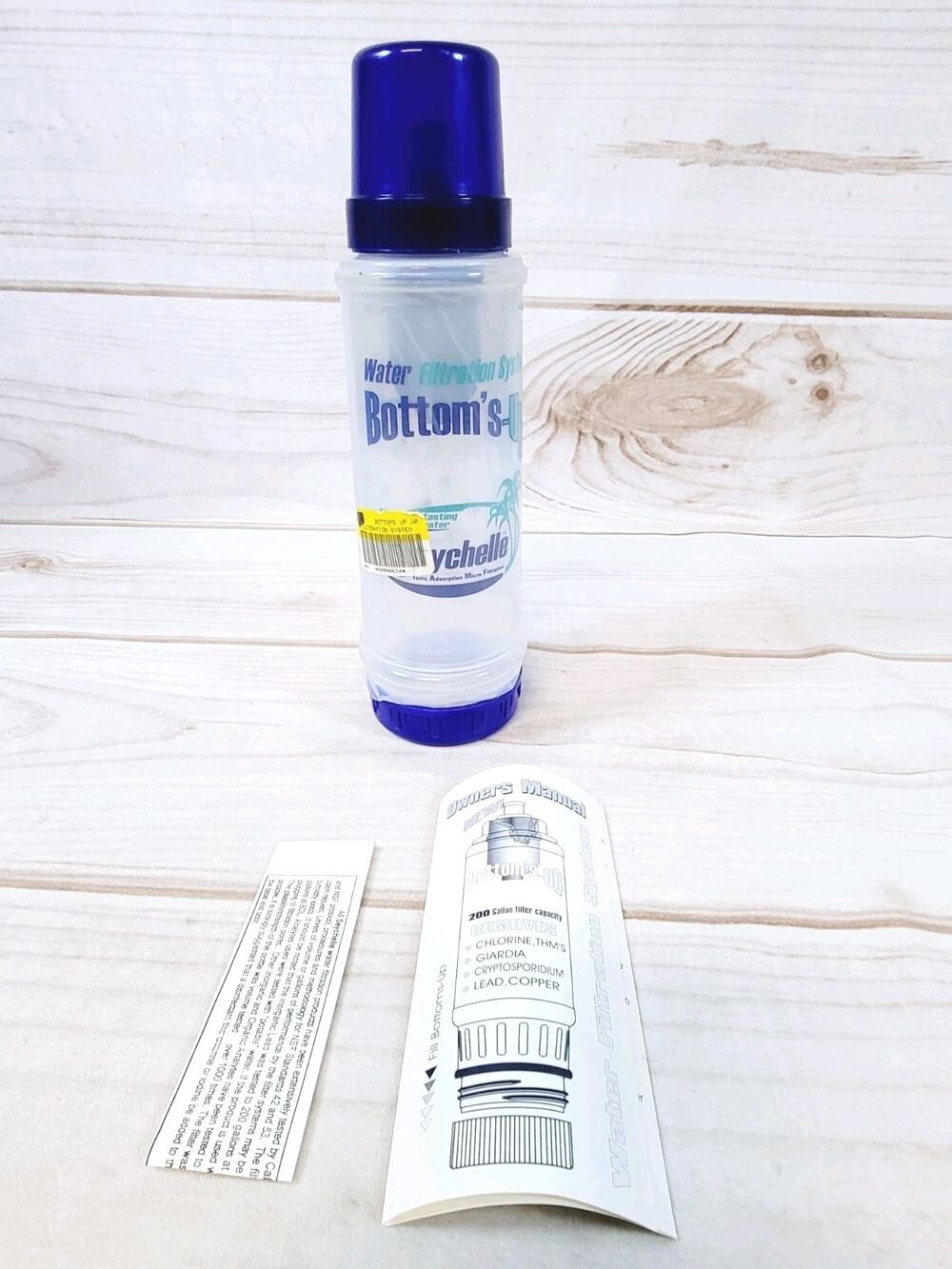 Seychelle Bottom's Bottoms Up Water Filtration System Water Bottle NEW